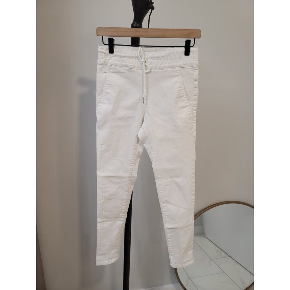 Bevy Flog Women's White Shely Pants Size 25 Drawstrings Pockets